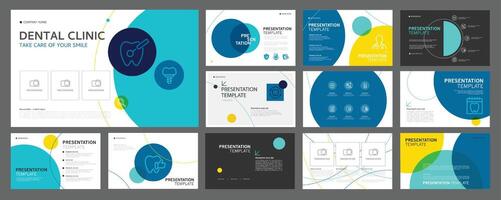 Business presentation templates for dentist clinic. use in presentation, flyer and leaflet, corporate report, marketing and advertising. medical health and dentistry concept. design. vector