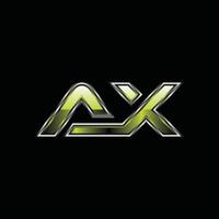 Initial AX Modern Metallic Geometric Business Creative Design Template Logo vector