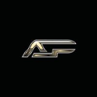 Cool Metallic Initial AP Geometric Modern Business Technology Icon Design Logo vector