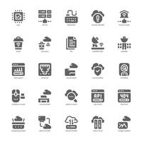 Cloud Computing icon pack for your website, mobile, presentation, and logo design. Cloud Computing icon glyph design. graphics illustration and editable stroke. vector