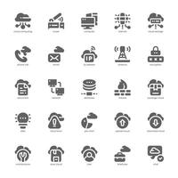 Cloud Computing icon pack for your website, mobile, presentation, and logo design. Cloud Computing icon glyph design. graphics illustration and editable stroke. vector