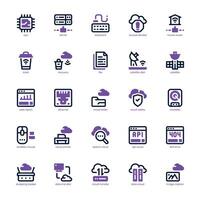 Cloud Computing icon pack for your website, mobile, presentation, and logo design. Cloud Computing icon dual tone design. graphics illustration and editable stroke. vector