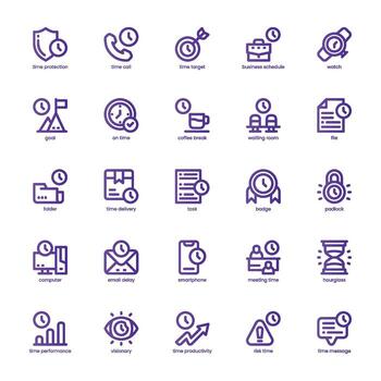Business Schedule icon pack for your website, mobile, presentation, and logo design. Business Schedule icon basic line gradient design. graphics illustration and editable stroke. vector