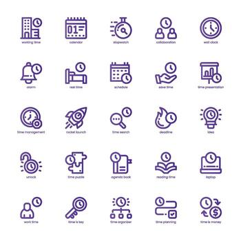 Business Schedule icon pack for your website, mobile, presentation, and logo design. Business Schedule icon basic line gradient design. graphics illustration and editable stroke. vector