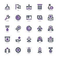 Reward and Badge icon pack for your website, mobile, presentation, and logo design. Reward and Badge icon dual tone design. graphics illustration and editable stroke. vector