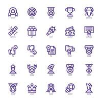 Reward and Badge icon pack for your website, mobile, presentation, and logo design. Reward and Badge icon basic line gradient design. graphics illustration and editable stroke. vector