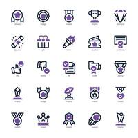 Reward and Badge icon pack for your website, mobile, presentation, and logo design. Reward and Badge icon dual tone design. graphics illustration and editable stroke. vector