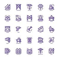 Construction and Building icon pack for your website, mobile, presentation, and logo design. Construction and Building icon basic line gradient design. graphics illustration and editable stroke. vector