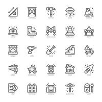 Construction and Building icon pack for your website, mobile, presentation, and logo design. Construction and Building icon outline design. graphics illustration and editable stroke. vector