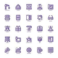 Construction and Building icon pack for your website, mobile, presentation, and logo design. Construction and Building icon basic line gradient design. graphics illustration and editable stroke. vector