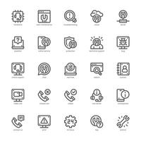 Tech Help and Support icon pack for your website, mobile, presentation, and logo design. Tech Help and Support icon outline design. graphics illustration and editable stroke. vector