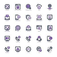 Tech Help and Support icon pack for your website, mobile, presentation, and logo design. Tech Help and Support icon dual tone design. graphics illustration and editable stroke. vector