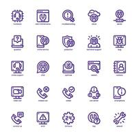 Tech Help and Support icon pack for your website, mobile, presentation, and logo design. Tech Help and Support icon basic line gradient design. graphics illustration and editable stroke. vector
