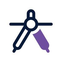 drawing compass icon. dual tone icon for your website, mobile, presentation, and logo design. vector