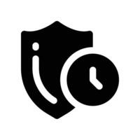 time protection icon. glyph icon for your website, mobile, presentation, and logo design. vector