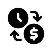 time is money icon. glyph icon for your website, mobile, presentation, and logo design. vector