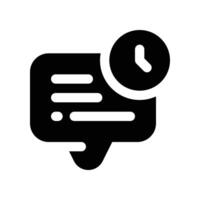 time message icon. glyph icon for your website, mobile, presentation, and logo design. vector