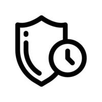 time protection icon. line icon for your website, mobile, presentation, and logo design. vector