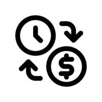 time is money icon. line icon for your website, mobile, presentation, and logo design. vector