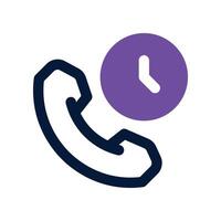 time call icon. dual tone icon for your website, mobile, presentation, and logo design. vector
