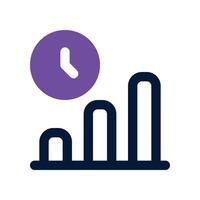 time performance icon. dual tone icon for your website, mobile, presentation, and logo design. vector