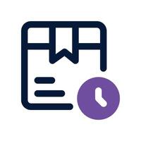 time delivery icon. dual tone icon for your website, mobile, presentation, and logo design. vector