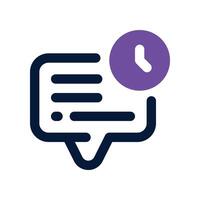 time message icon. dual tone icon for your website, mobile, presentation, and logo design. vector