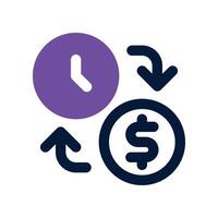 time is money icon. dual tone icon for your website, mobile, presentation, and logo design. vector