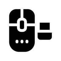 wireless mouse icon. glyph icon for your website, mobile, presentation, and logo design. vector