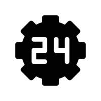 24 hours icon. glyph icon for your website, mobile, presentation, and logo design. vector