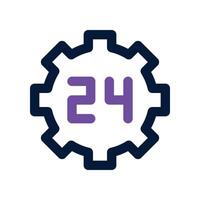 24 hours icon. dual tone icon for your website, mobile, presentation, and logo design. vector