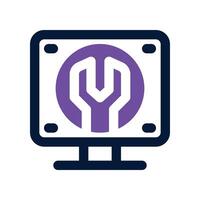 computer icon. dual tone icon for your website, mobile, presentation, and logo design. vector