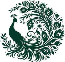 A Comprehensive Study of Its Courtship Rituals and Display Feathers vector