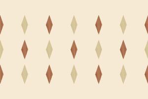 Traditional Ethnic ikat motif fabric pattern geometric style.African Ikat embroidery Ethnic oriental pattern brown cream background wallpaper. Abstract,illustration.Texture,frame,decoration. vector