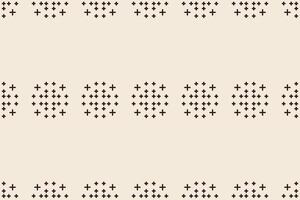 Traditional ethnic motifs ikat geometric fabric pattern cross stitch.Ikat embroidery Ethnic oriental Pixel brown cream label background. Abstract,illustration. Texture,decoration,wallpaper. vector