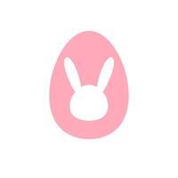 Flat Easter egg with rabbit silhouette vector