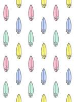 Seamless pattern of sketch surfboard vector