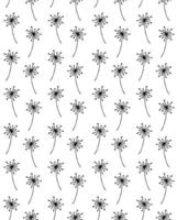 Seamless pattern of sketch dandelion flower vector