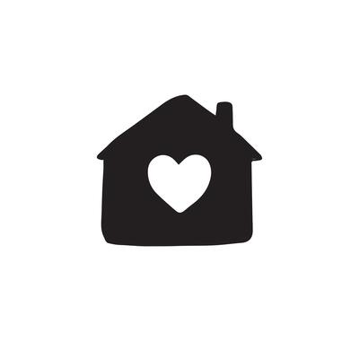 House silhouette with heart
