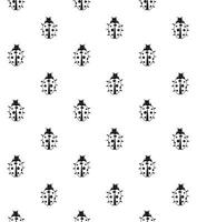 Seamless pattern of sketch ladybug vector