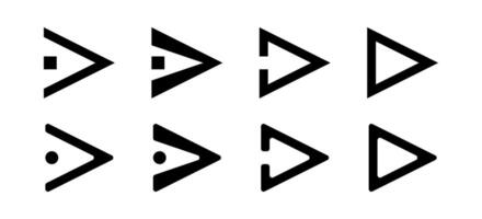 collection of bullet arrow icons. arrowhead symbol. silhouette design isolated on white background vector