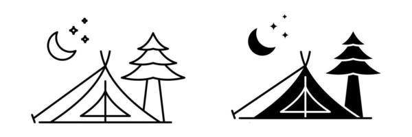 camping tent simple icon. camping symbol isolated on white background vector