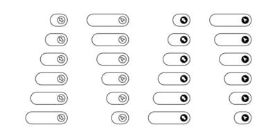 Set of web button line icons, click here button with arrow pointer click icon. Design for app, web, UI vector