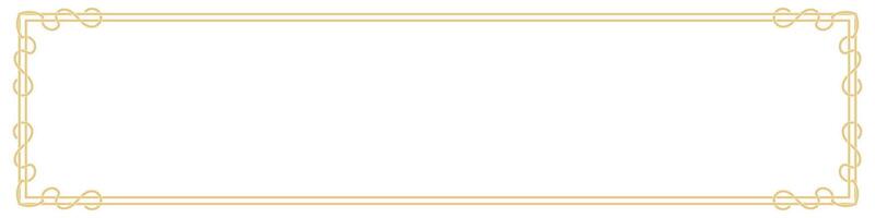 horizontal border golden frame Name label border, vintage corner vector