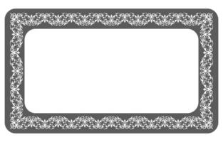 Abstract pattern frame, white and black, on white background for cards, message boxes. vector