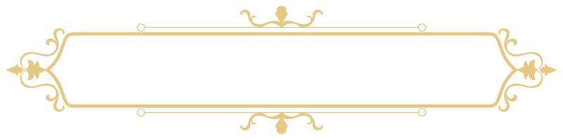 horizontal border golden frame Name label border, vintage corner vector