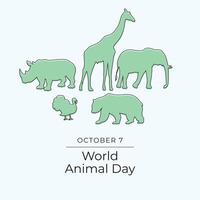 World Animal Day design template good for celebration usage. World Animal Day design. Continuous line drawing. eps 10. vector