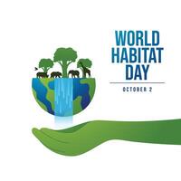 World Habitat Day design template good for celebration template. World Habitat Day design. flat design. eps 10. vector