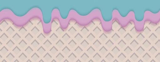 Delicious Waffle and Cream Drip Background vector