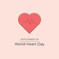 World Heart Day design template good for celebration usage. World Heart Day design. Continuous line drawing. eps 10. vector